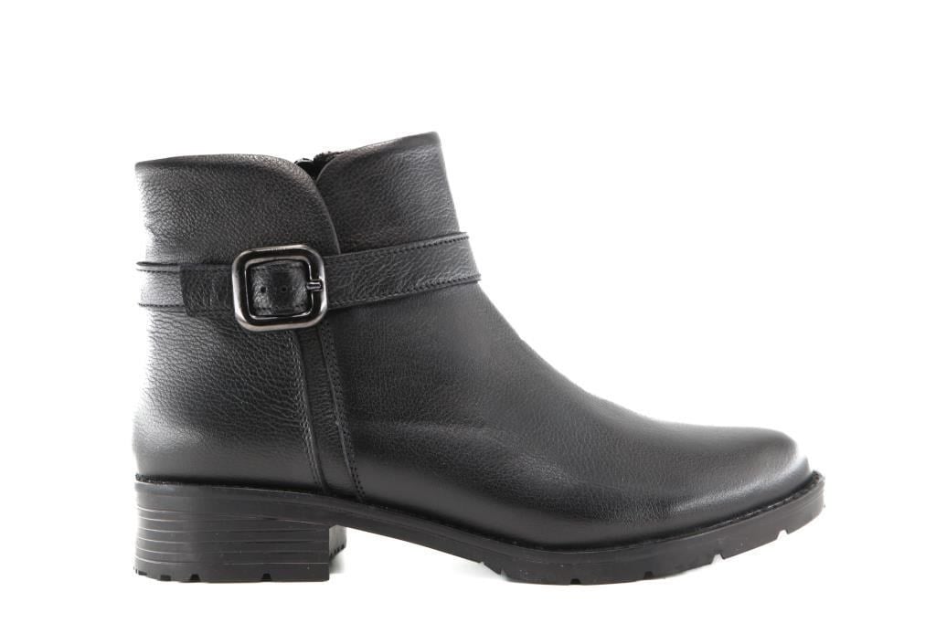 CASTLE BLACK 5966 Hakiki Deri Siyah Kadın Bot