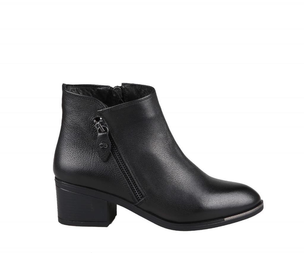 CASTLE BLACK 87503 Hakiki Deri Siyah Kadın Bot