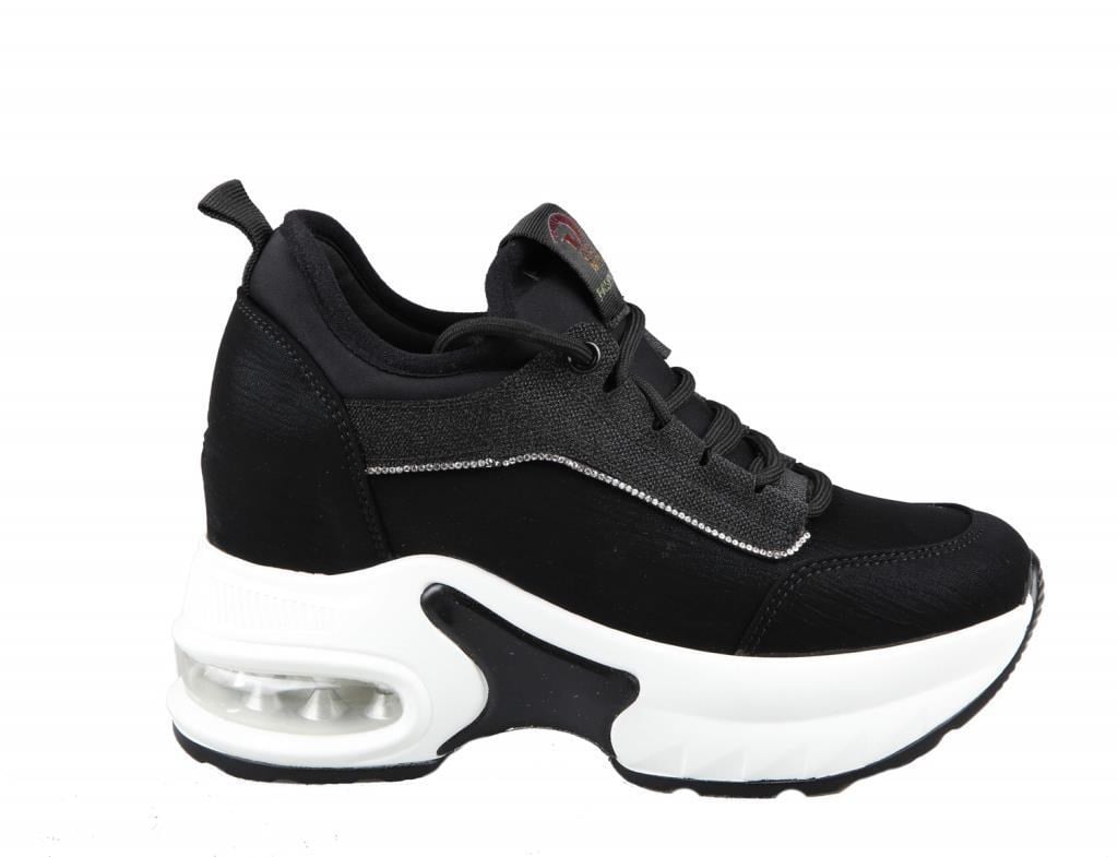 GUJA 24k300-2 Dolgu Topuk Siyah Kadın Sneakers