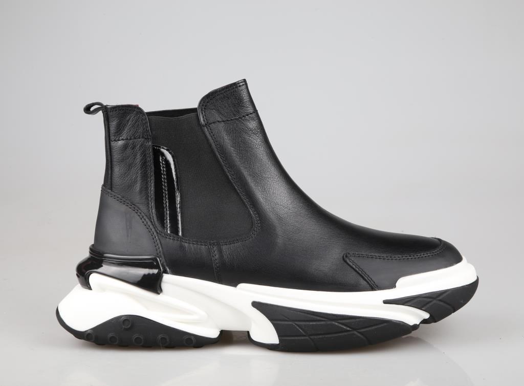 MARCOMEN 18476 Hakiki Deri Siyah-Beyaz Erkek Bot