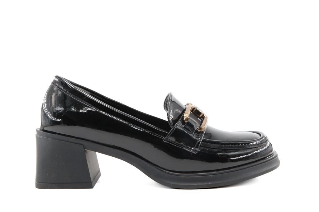 Miss Park Moda 386 k1457 Loafer Siyah Rugan Kadın Günlük Ayakkabı