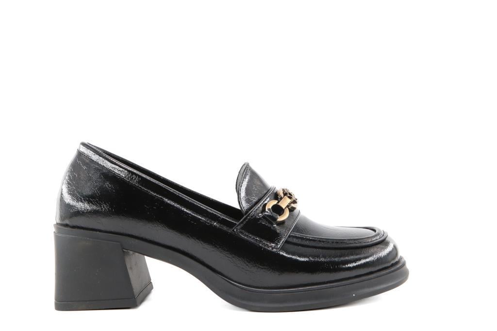 Miss Park Moda 386 k1464 Loafer Siyah Rugan Kadın Günlük Ayakkabı