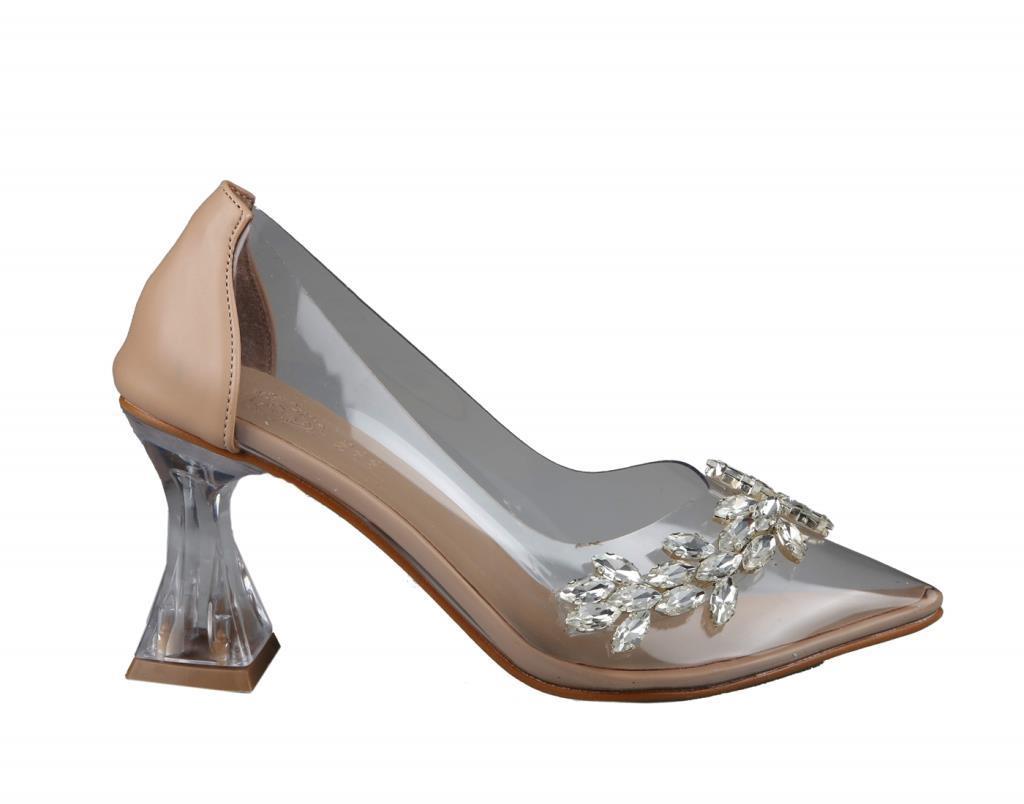 Miss Park Moda pm07 k10 Şeffaf Topuk Nut Kadın Stiletto