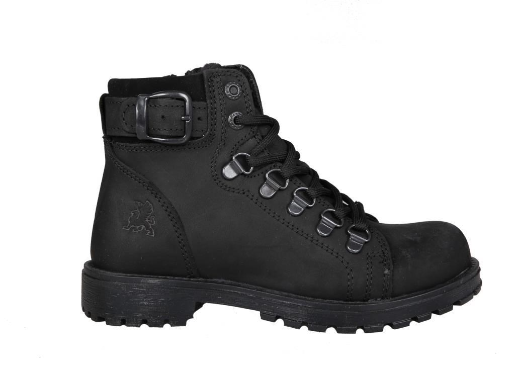 RAKER 8028 Saf Deri (31-35 Arası) Siyah Nubuk Çocuk Bot