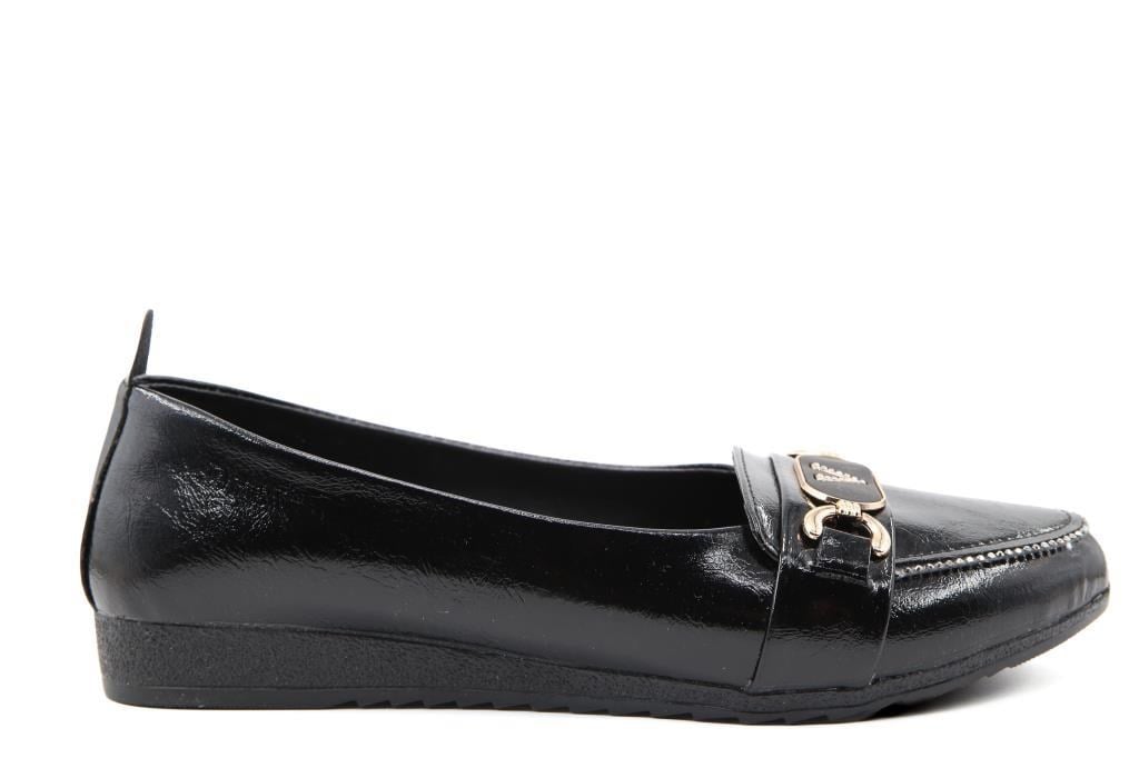 Style Star YS3008 Siyah Rugan Kadın Babet
