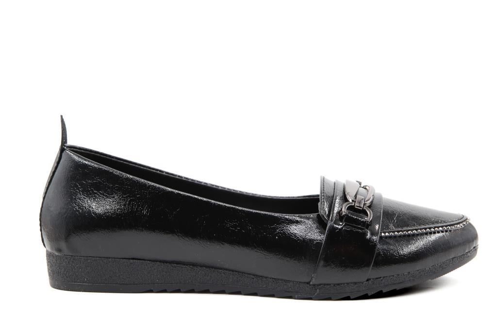 Style Star YS3058 Siyah Rugan Kadın Babet