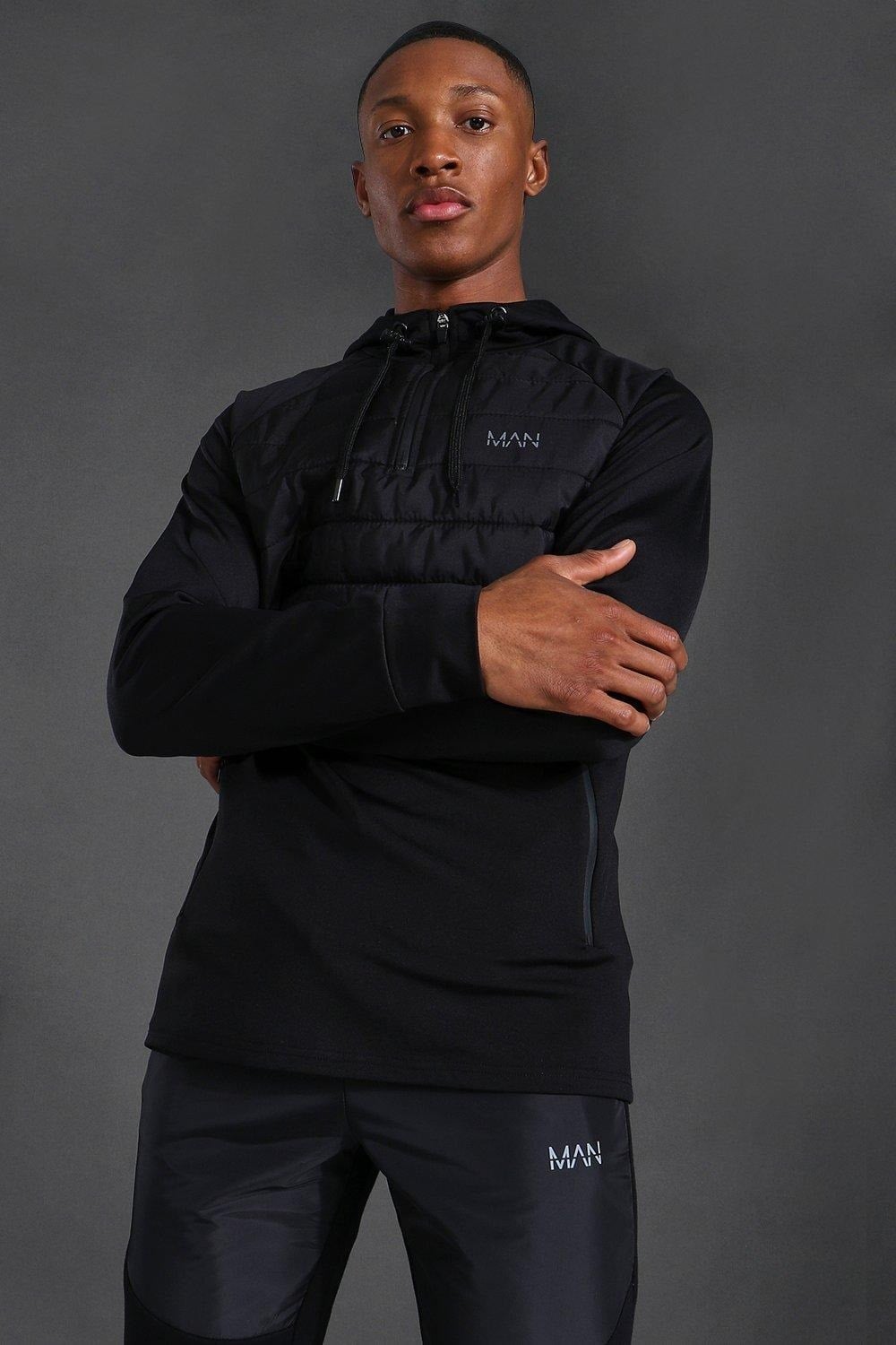 Aktive Gym Yarım Fermuarlı Hoodie Sweat-Siyah