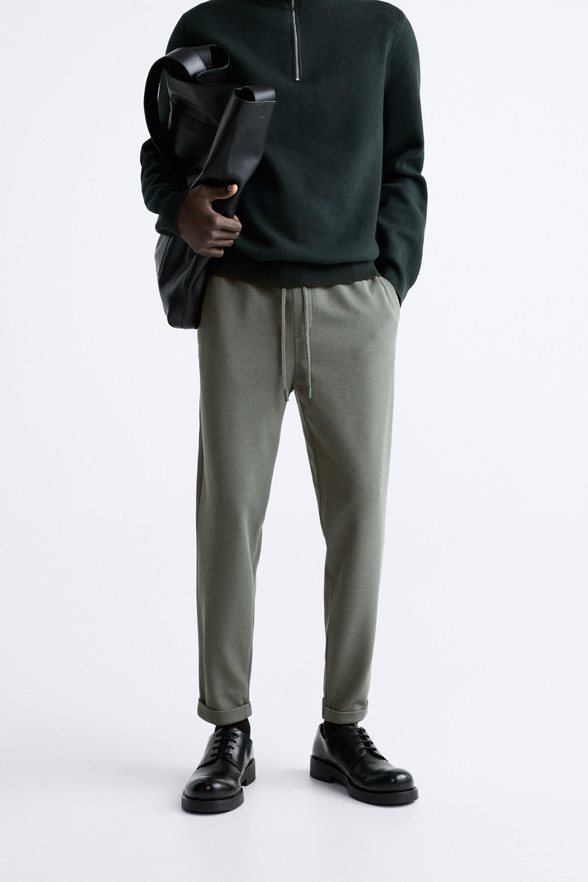 Basic İpli Jogger Pantolon-Haki