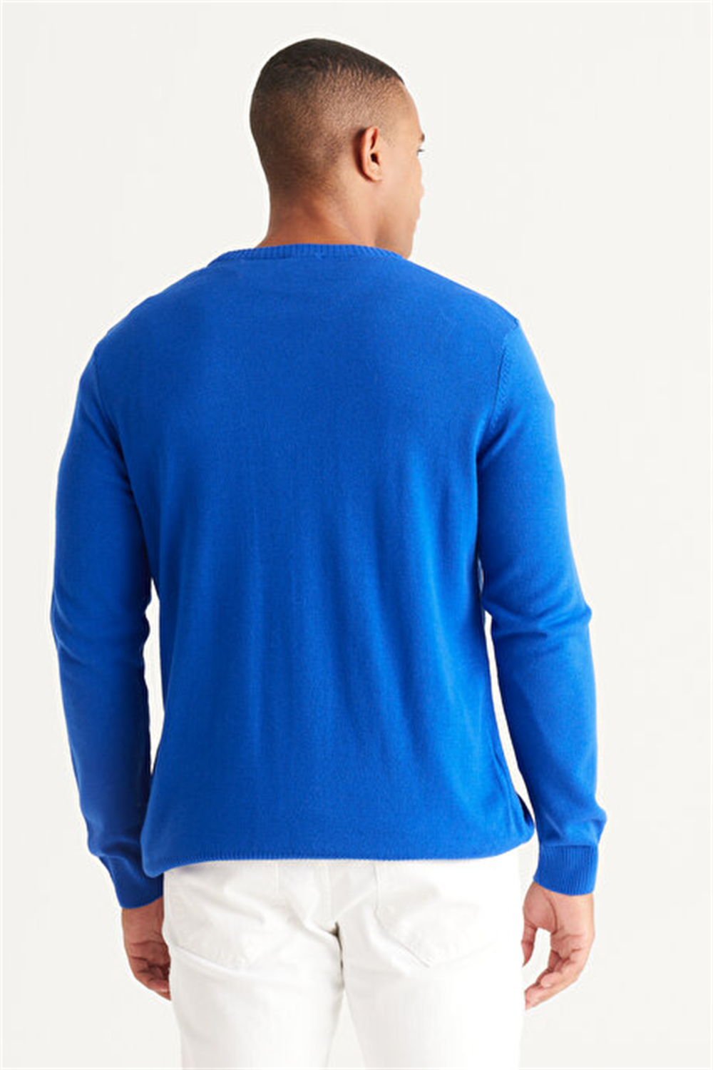 Basic L/S Triko Tshirt-Saks Mavi
