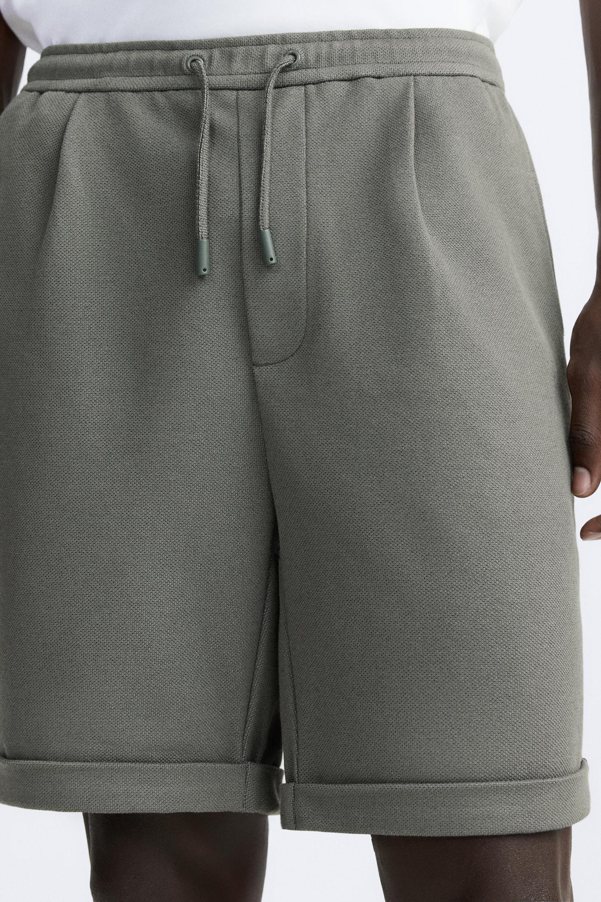 Basic Soft Kumaş İpli Jogger  Şort-Haki