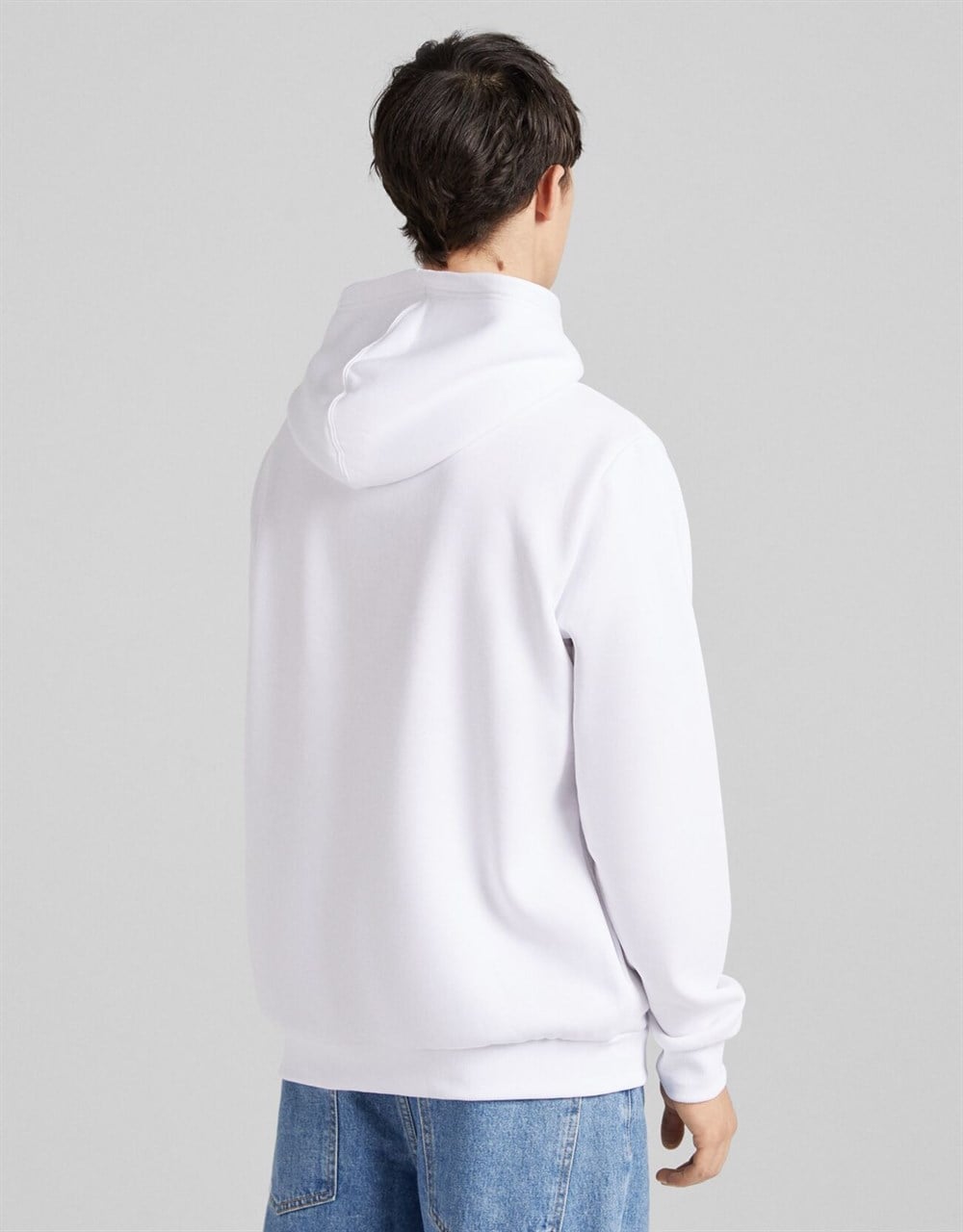 BRSK Karekter Kapişonlu  Sweat-Beyaz