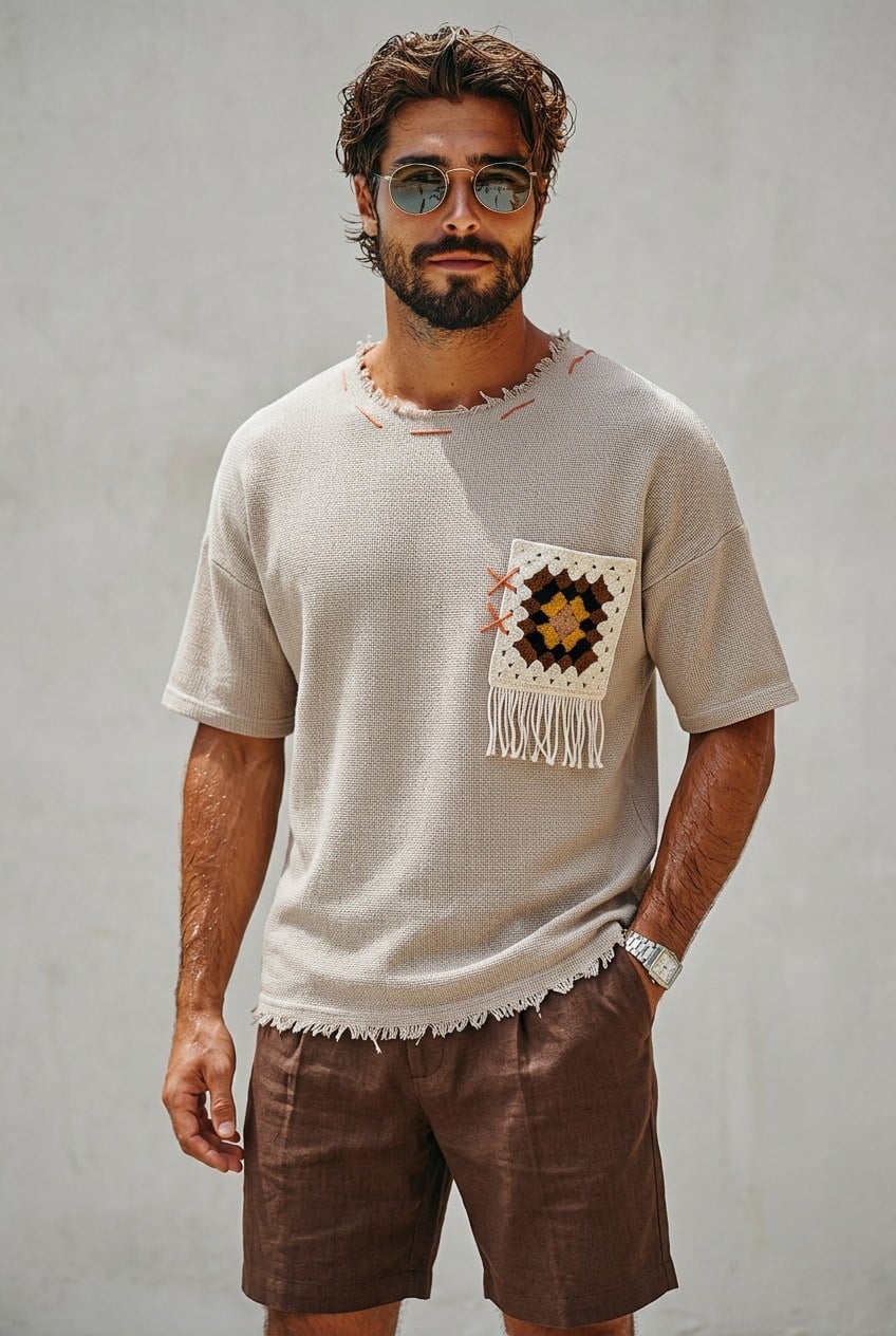 Carpet Etnik T-shirt-Krem