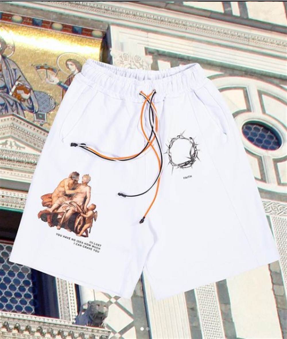 Casual Oversize  Bol Penye (Saint Sinners]Şort-Beyaz