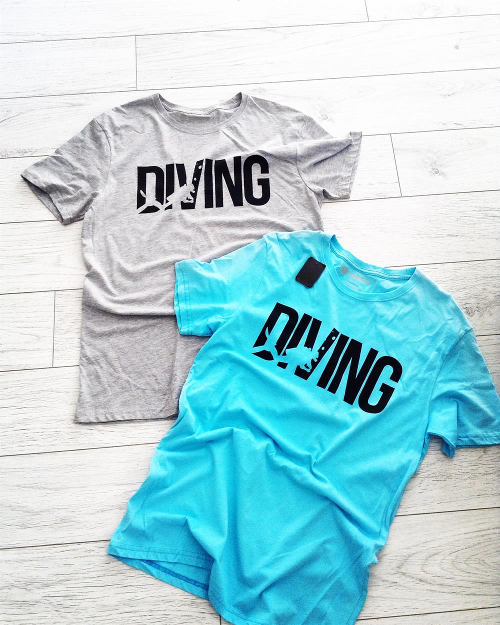 Diving T Shirt-Saks Mavi