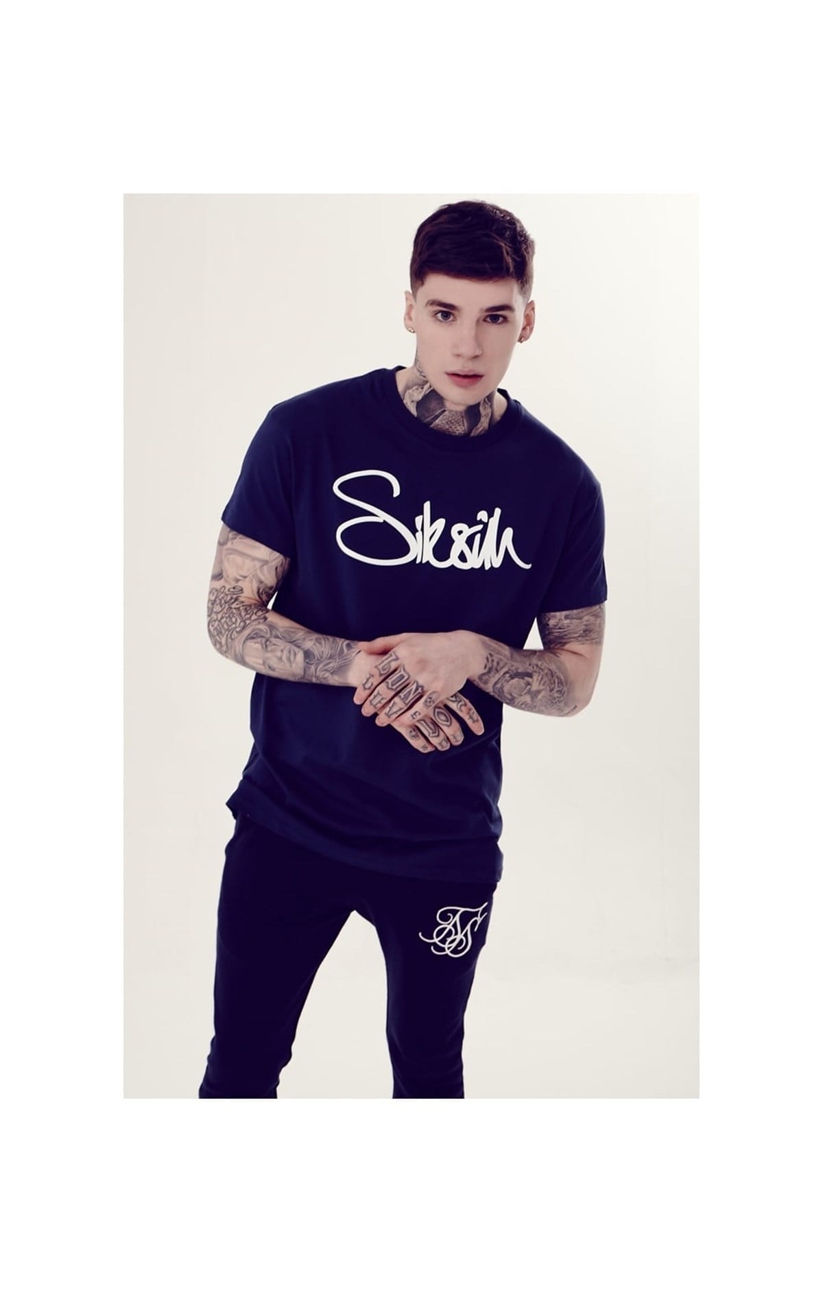 Elyazılı T Shirt-Lacivert