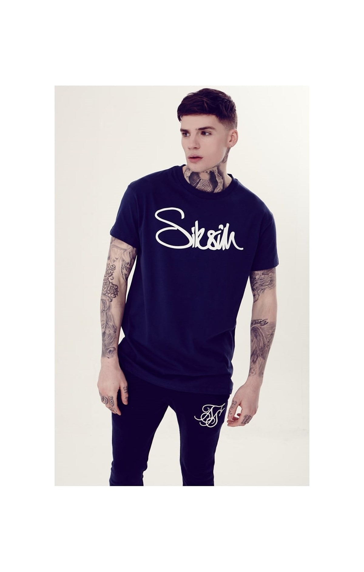 Elyazılı T Shirt-Lacivert