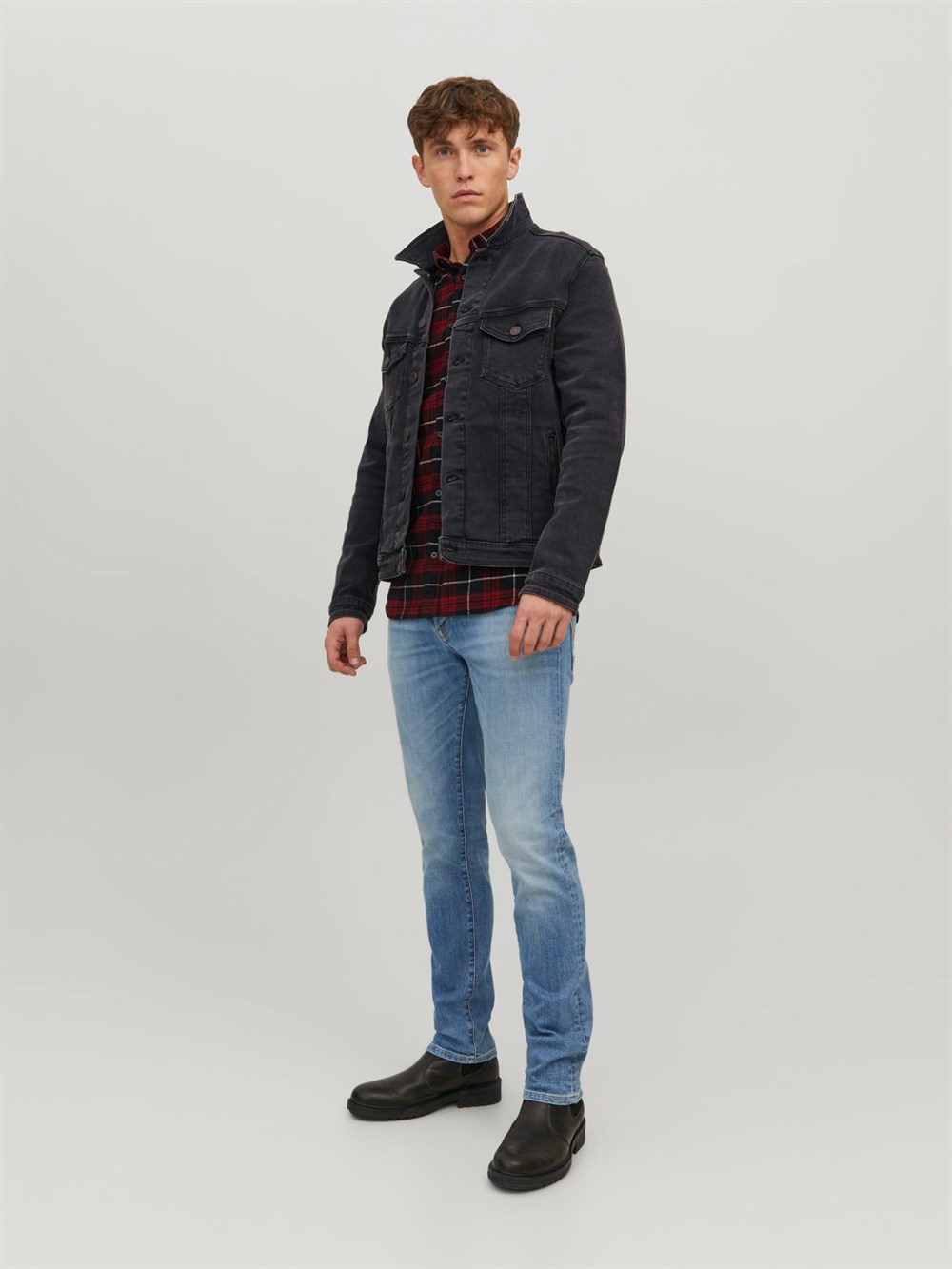 Eskitme Jean Jacket-Siyah