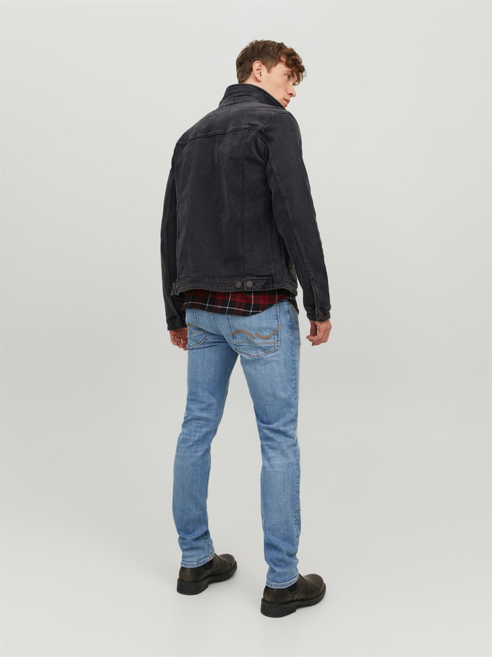 Eskitme Jean Jacket-Siyah