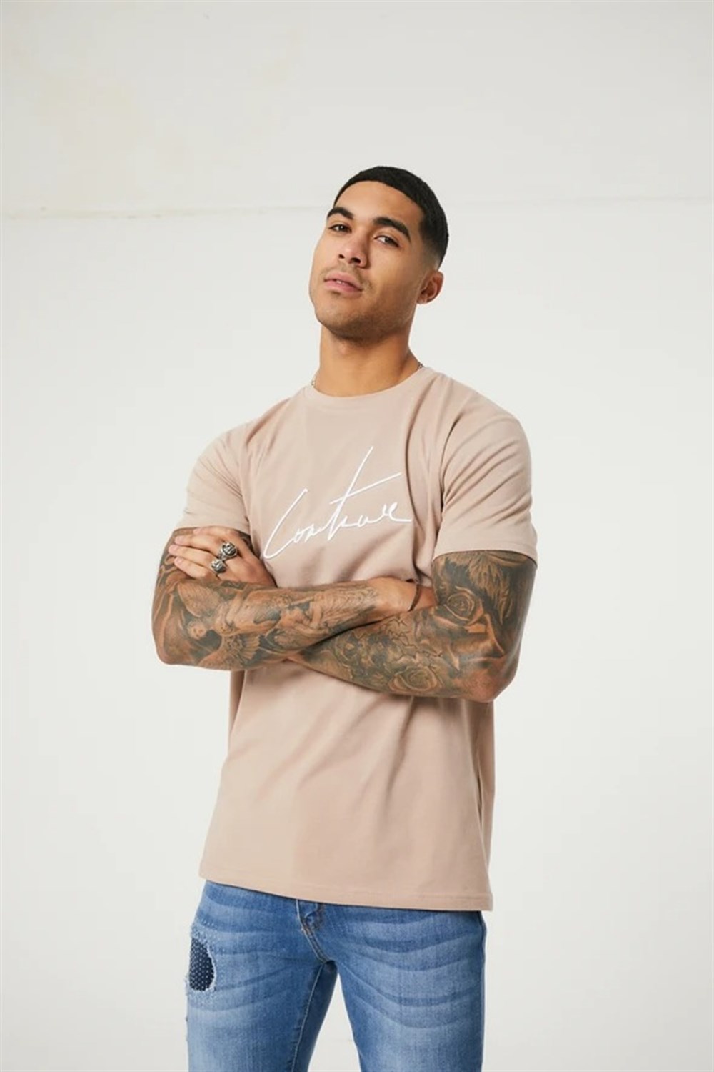 Essantial Slim Fit  T shirt-Bej
