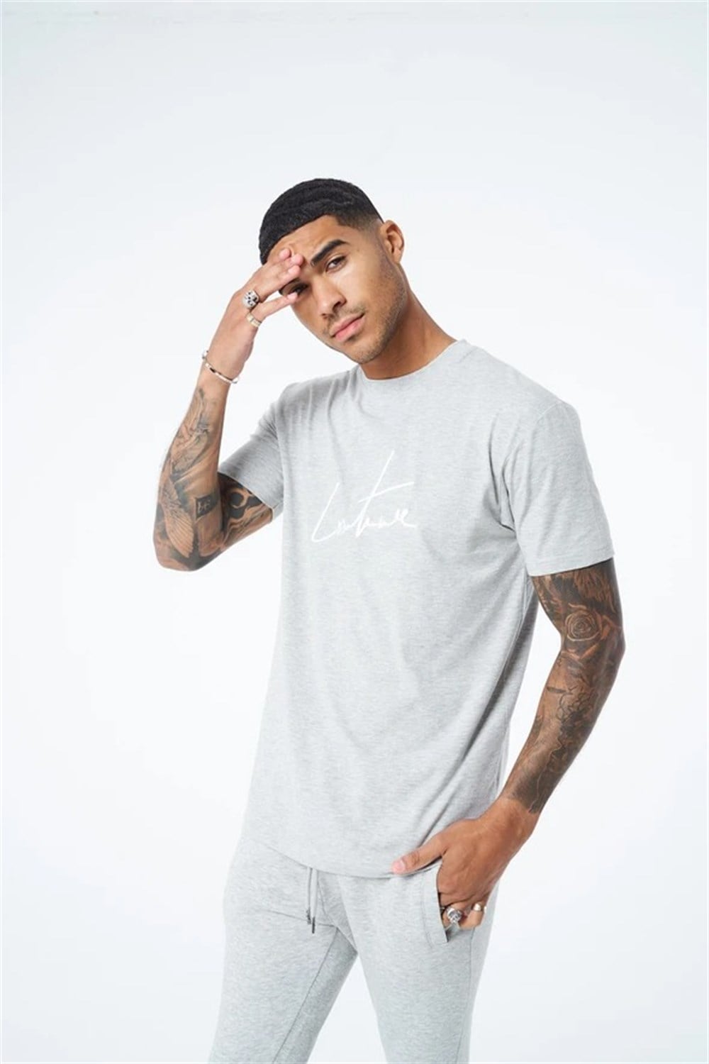 Essantial Slim Fit  T shirt-Gri