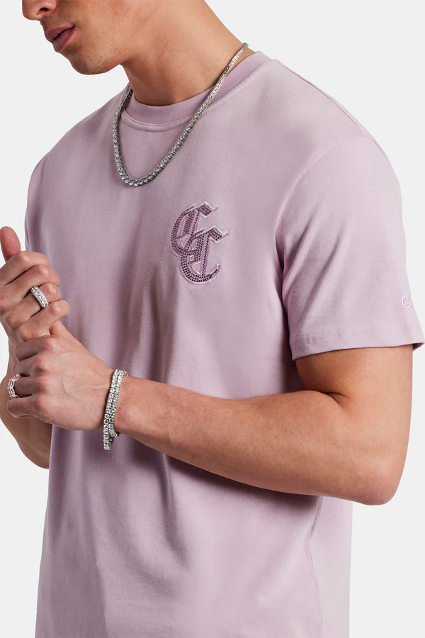 GOTHIC C RHINESTONE T-SHIRT-Bej