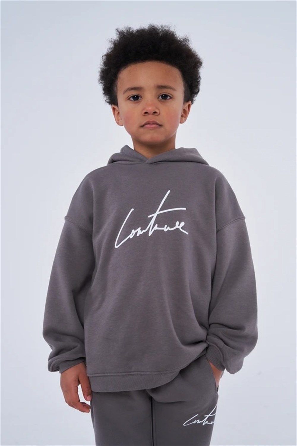 İmza Baskılı Çocuk Sweat-Kahve