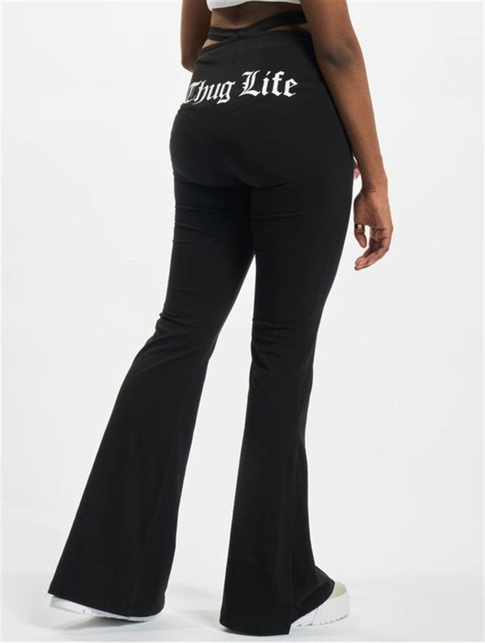 Jersey flare Pantolon-Siyah