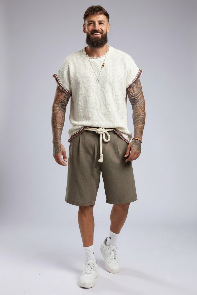 Kolsuz T-shirt-Krem