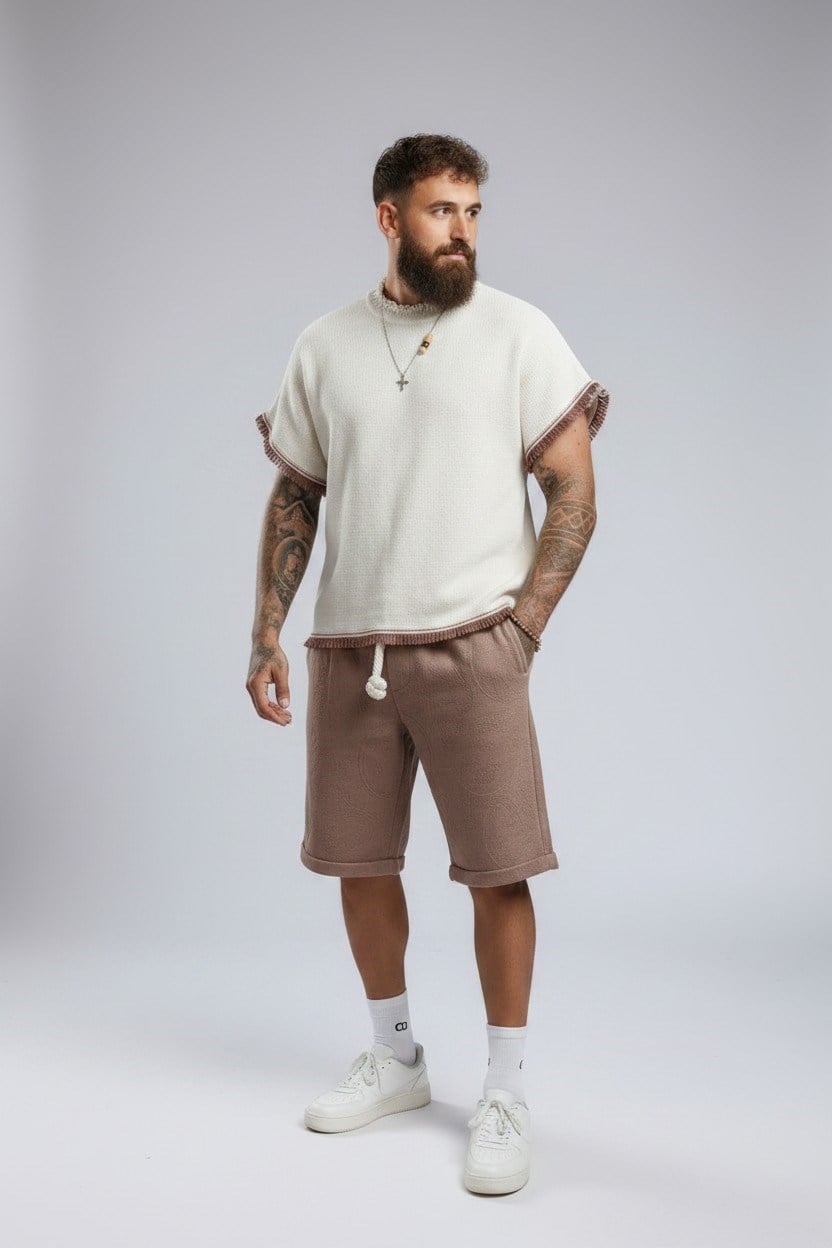Kolsuz T-shirt-Krem