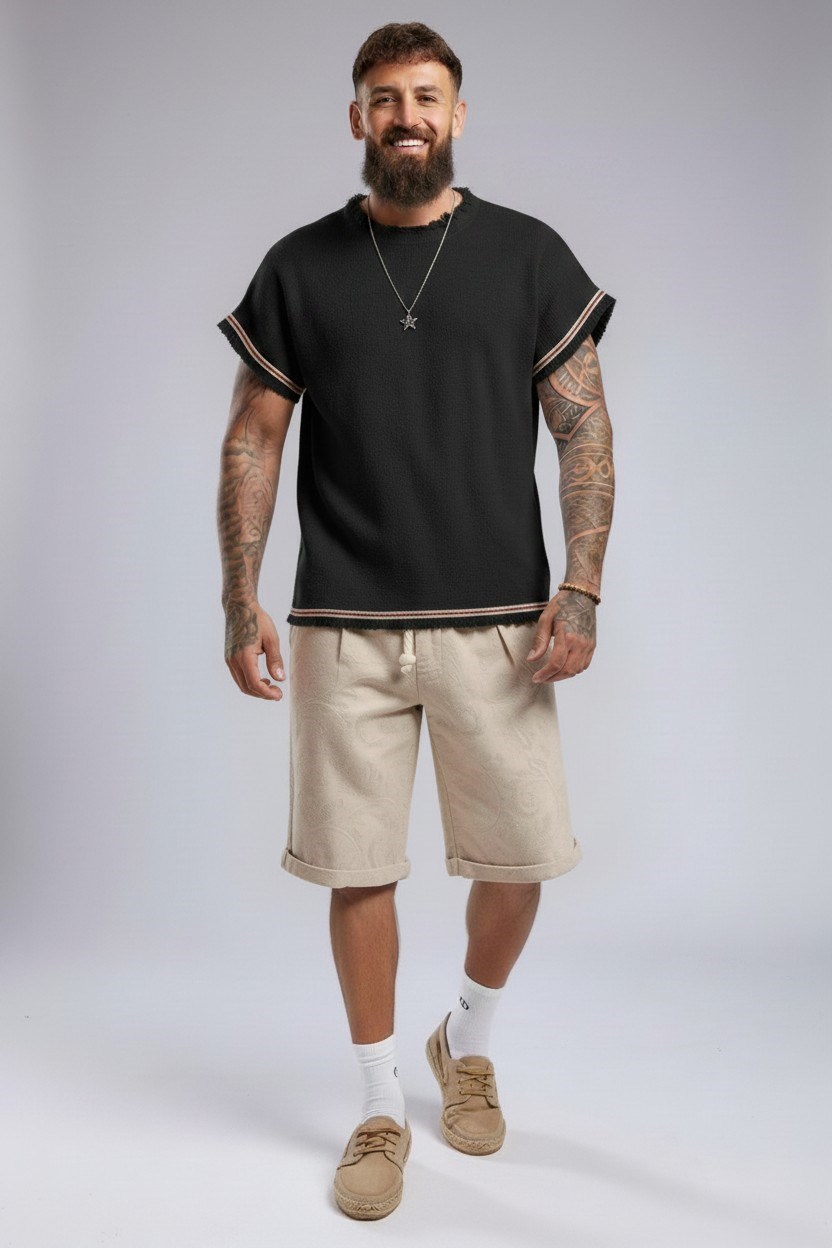 Kolsuz T-shirt-Siyah