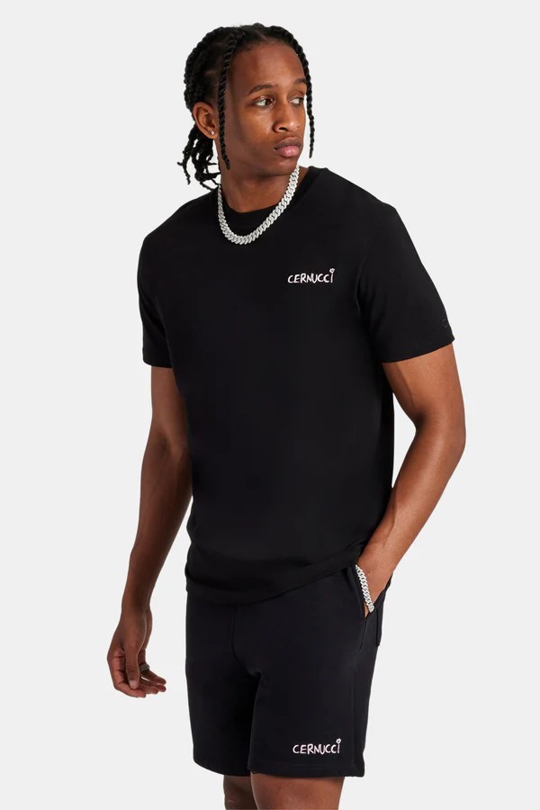LOGO EMBROIDERED T-SHIRT-Siyah