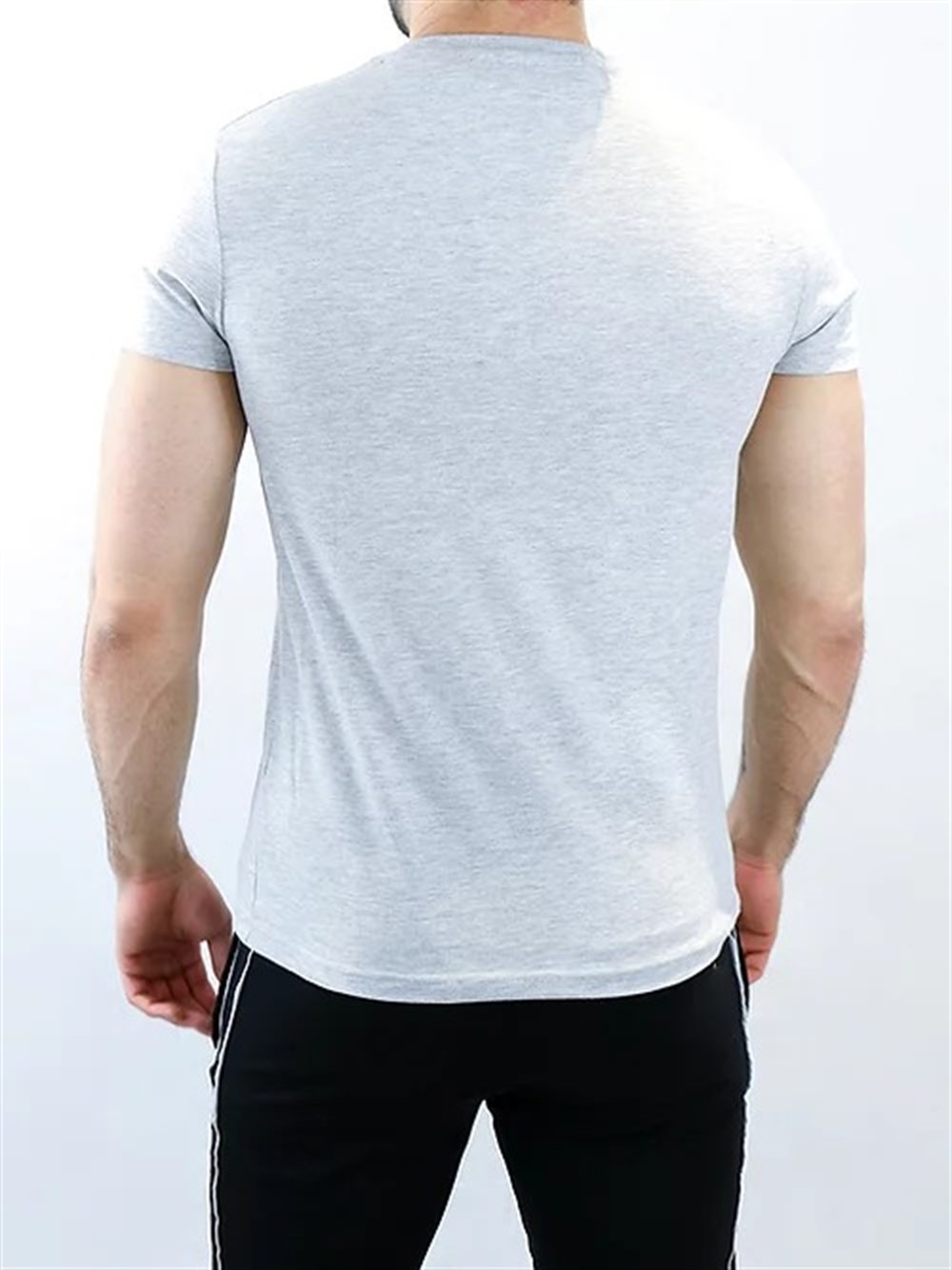 Logolu Basic T shirt-Gri