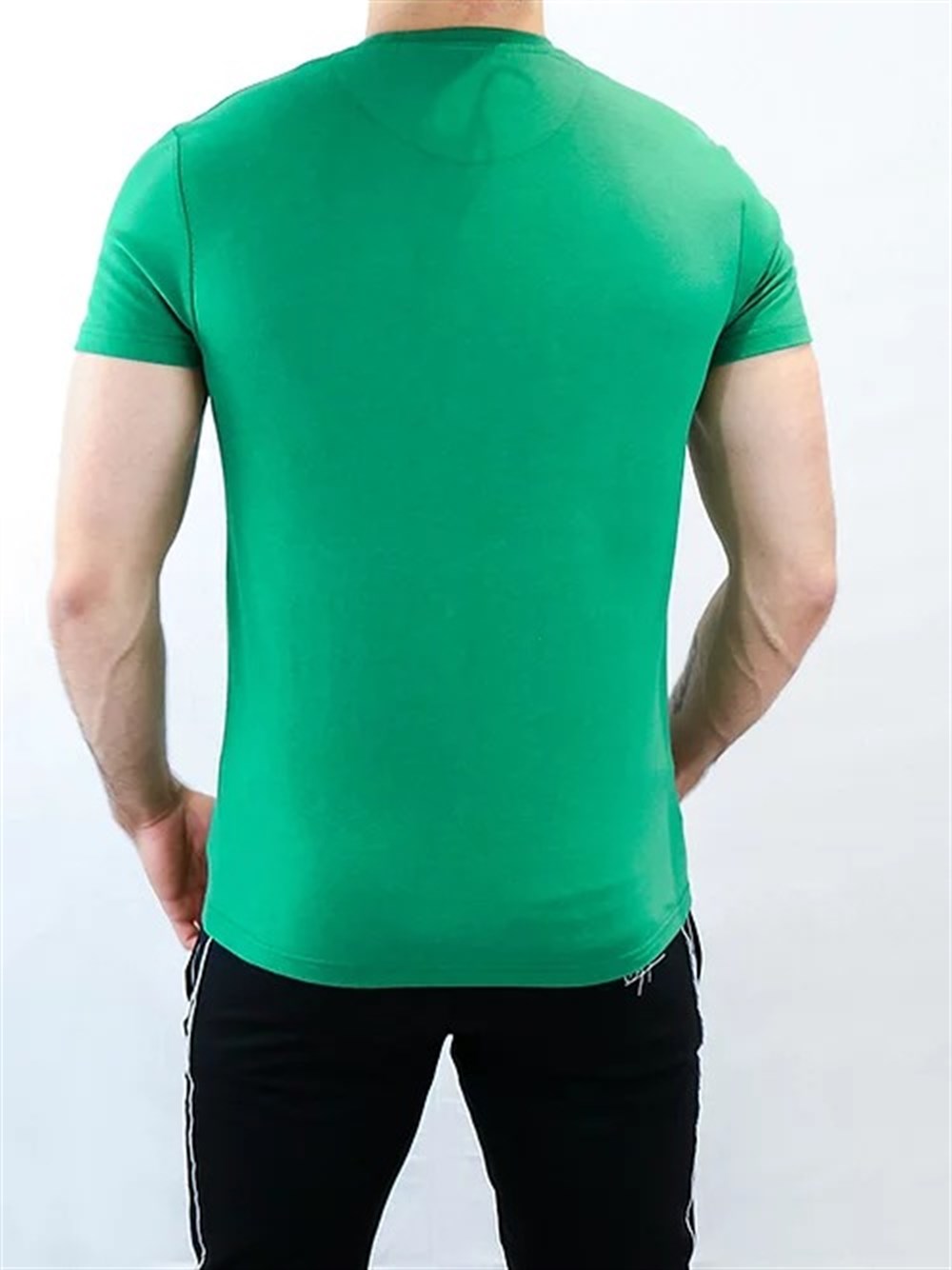 Logolu Basic T shirt-Yeşil