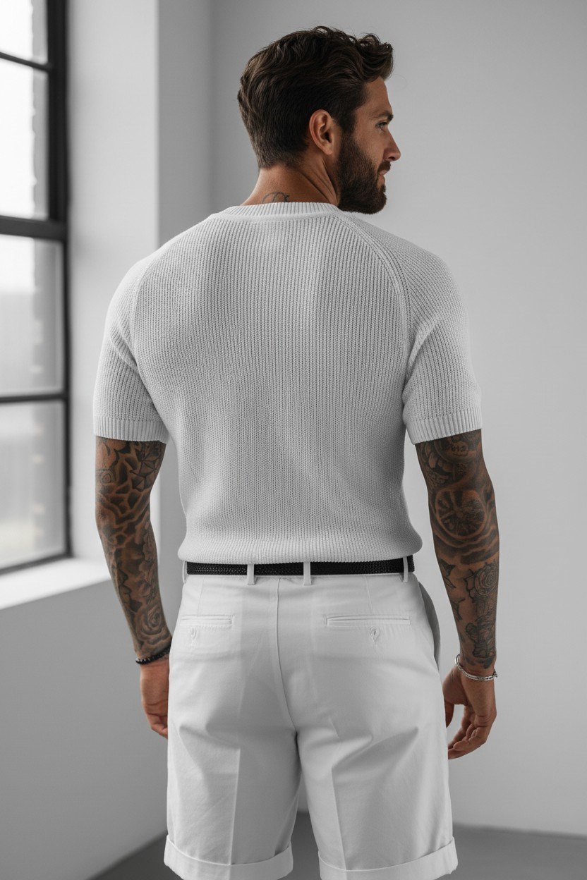 Merserize T-shirt-Beyaz