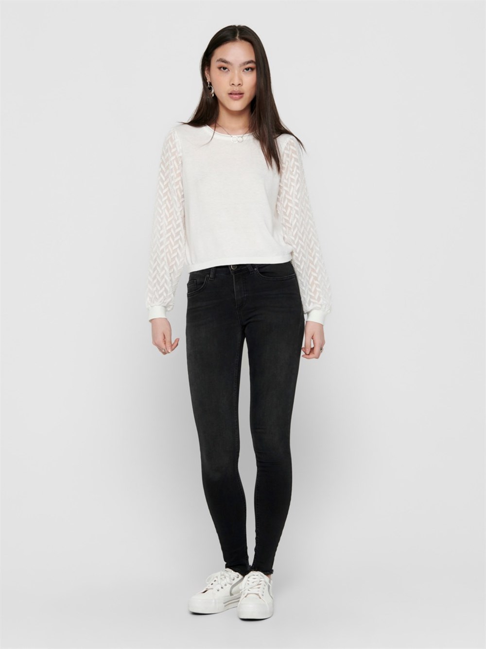 MID ANKLE SKINNY FIT JEANS-Antrasit