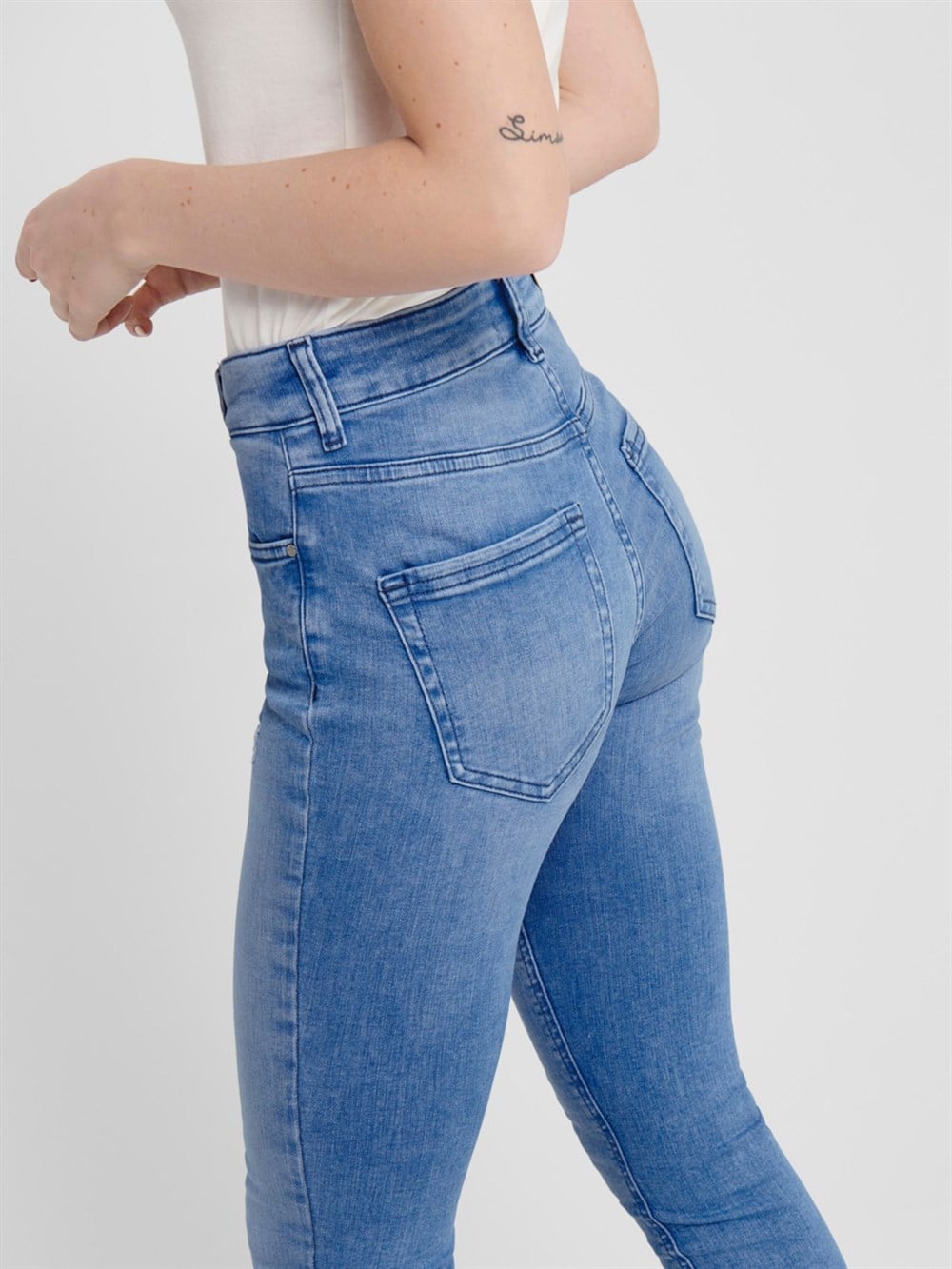 MID ANKLE SKINNY FIT JEANS-Mavi Açık
