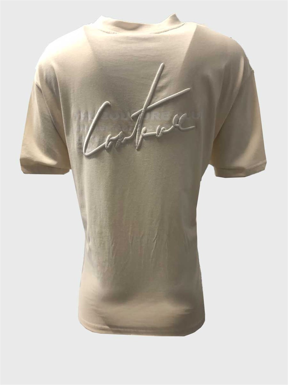 Oversize Archive İmza Nakışlı T shirt-Kirli Beyaz