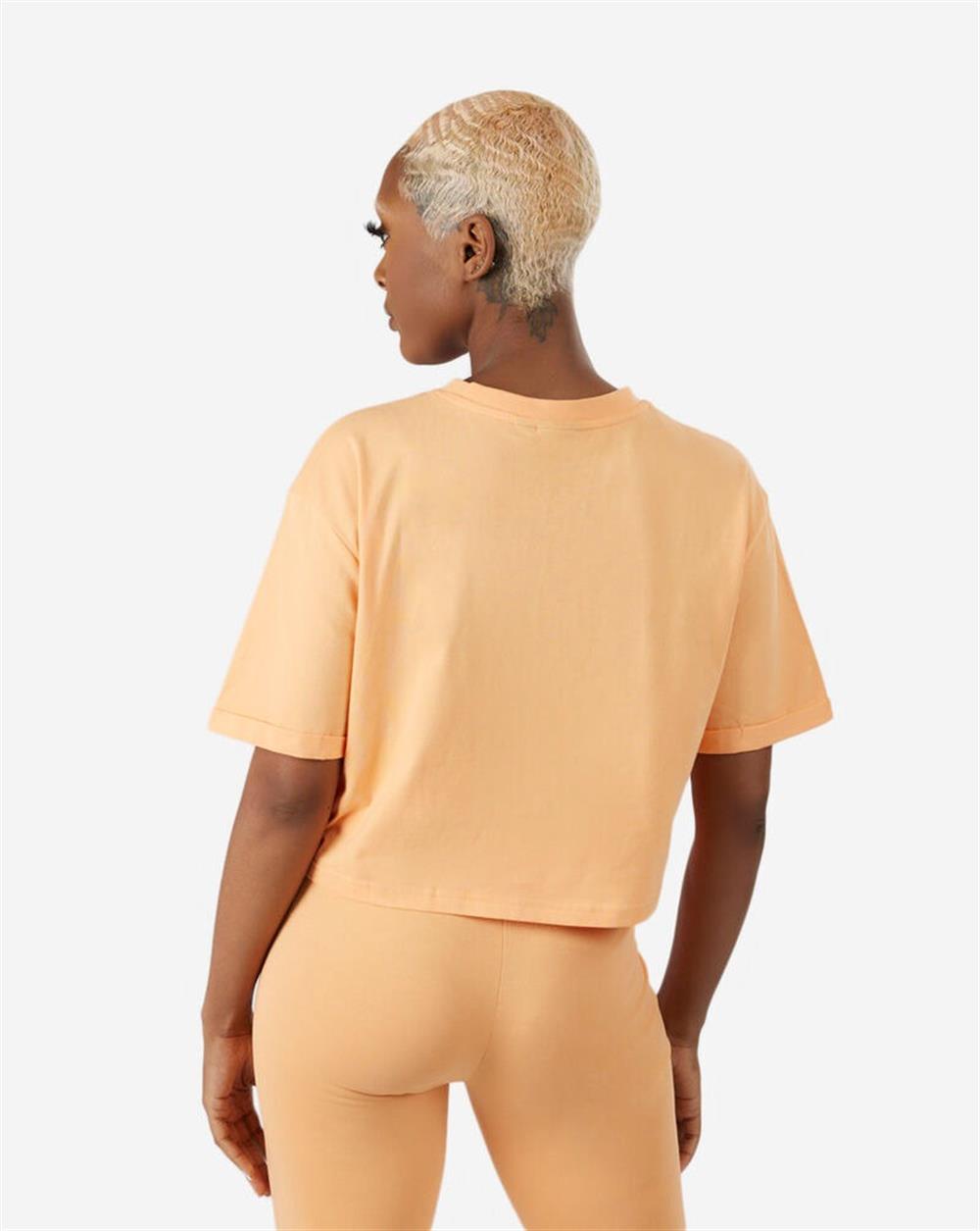 Oversize Basic Crop T shirt-Kavuniçi