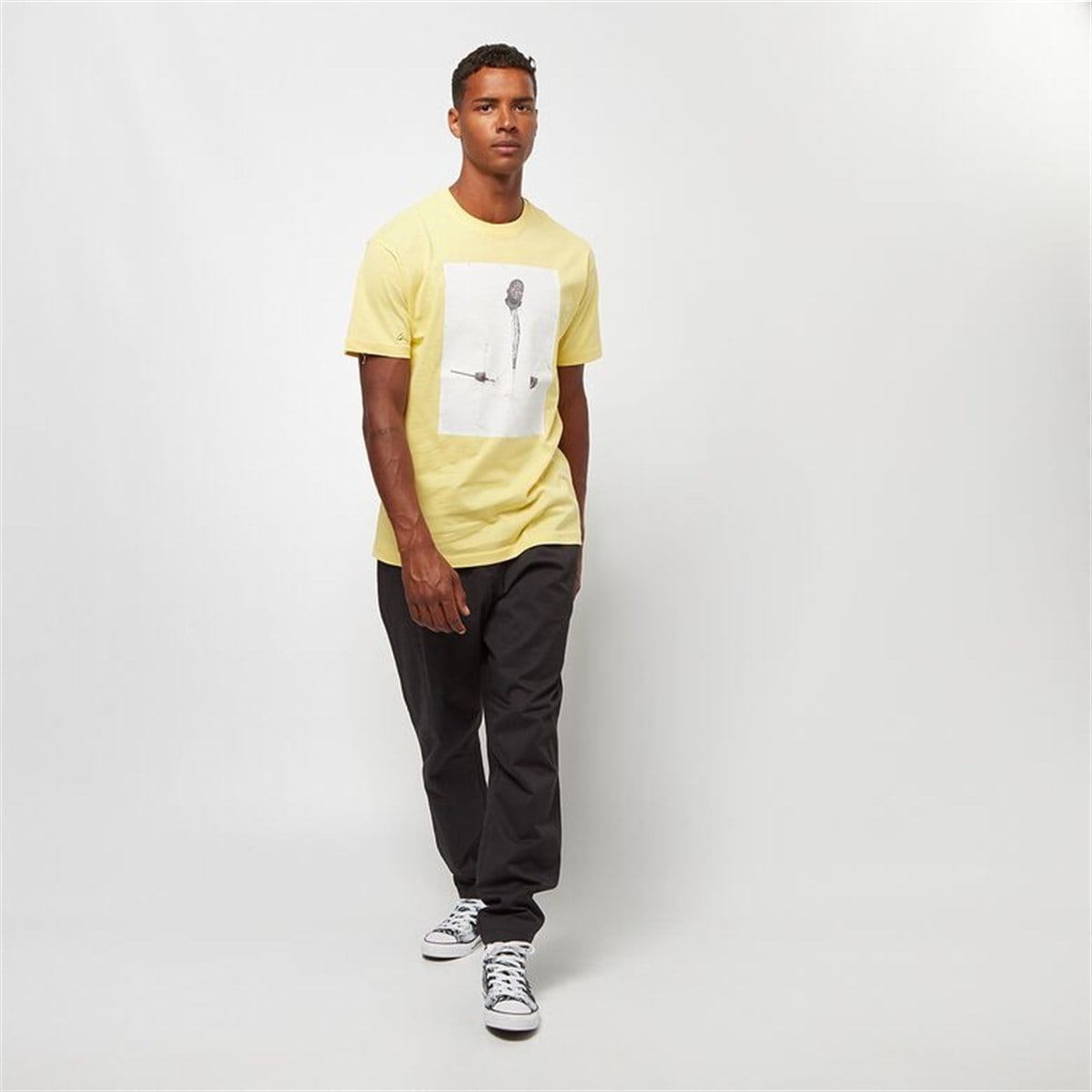 Oversize Brooklyn  Baskılı  T shirt-Sarı