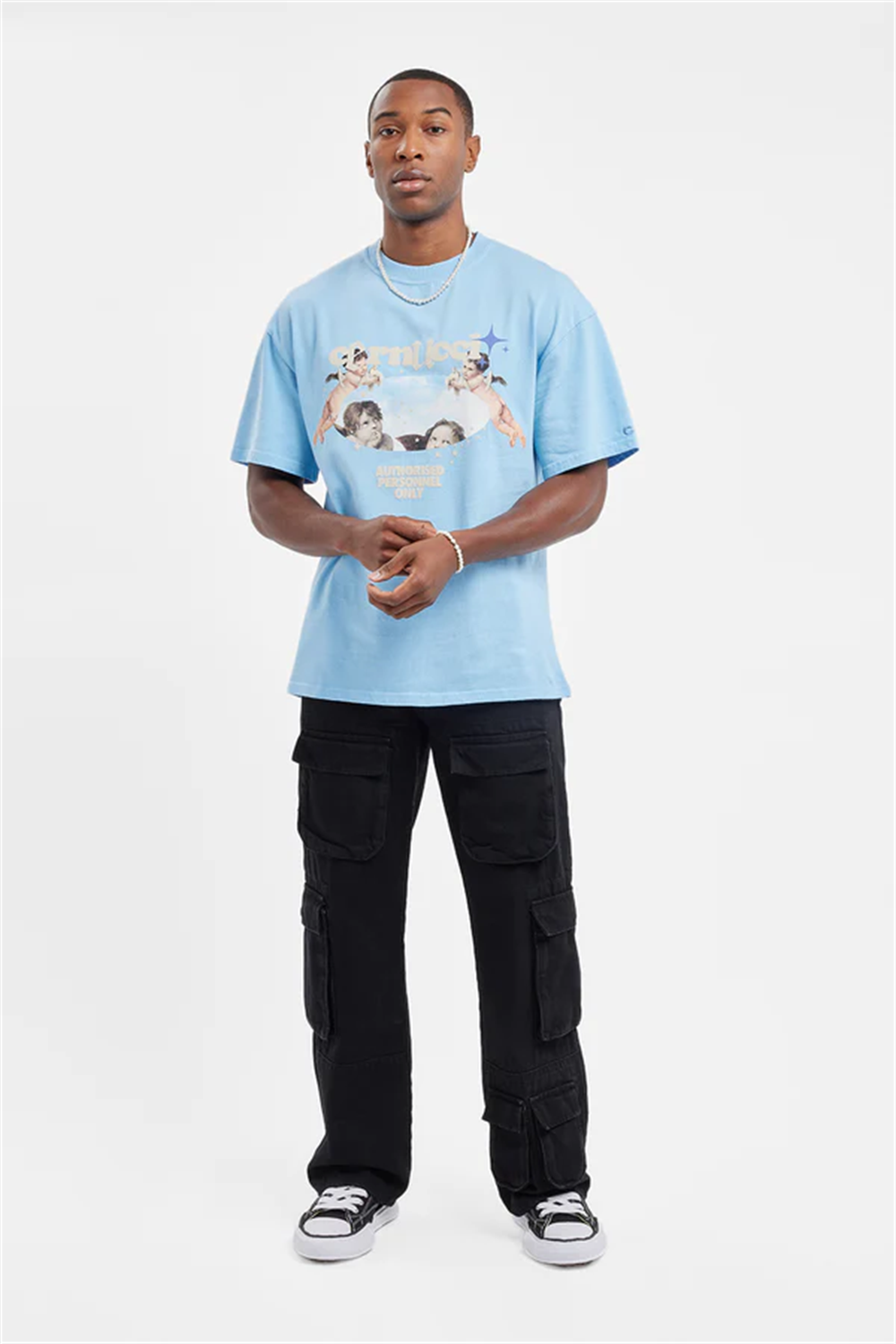 Oversize Cherhub T shirt-Mavi