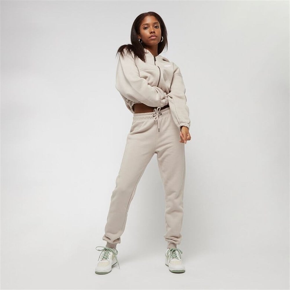 Oversize Fermuarlı  Sweat-Bej