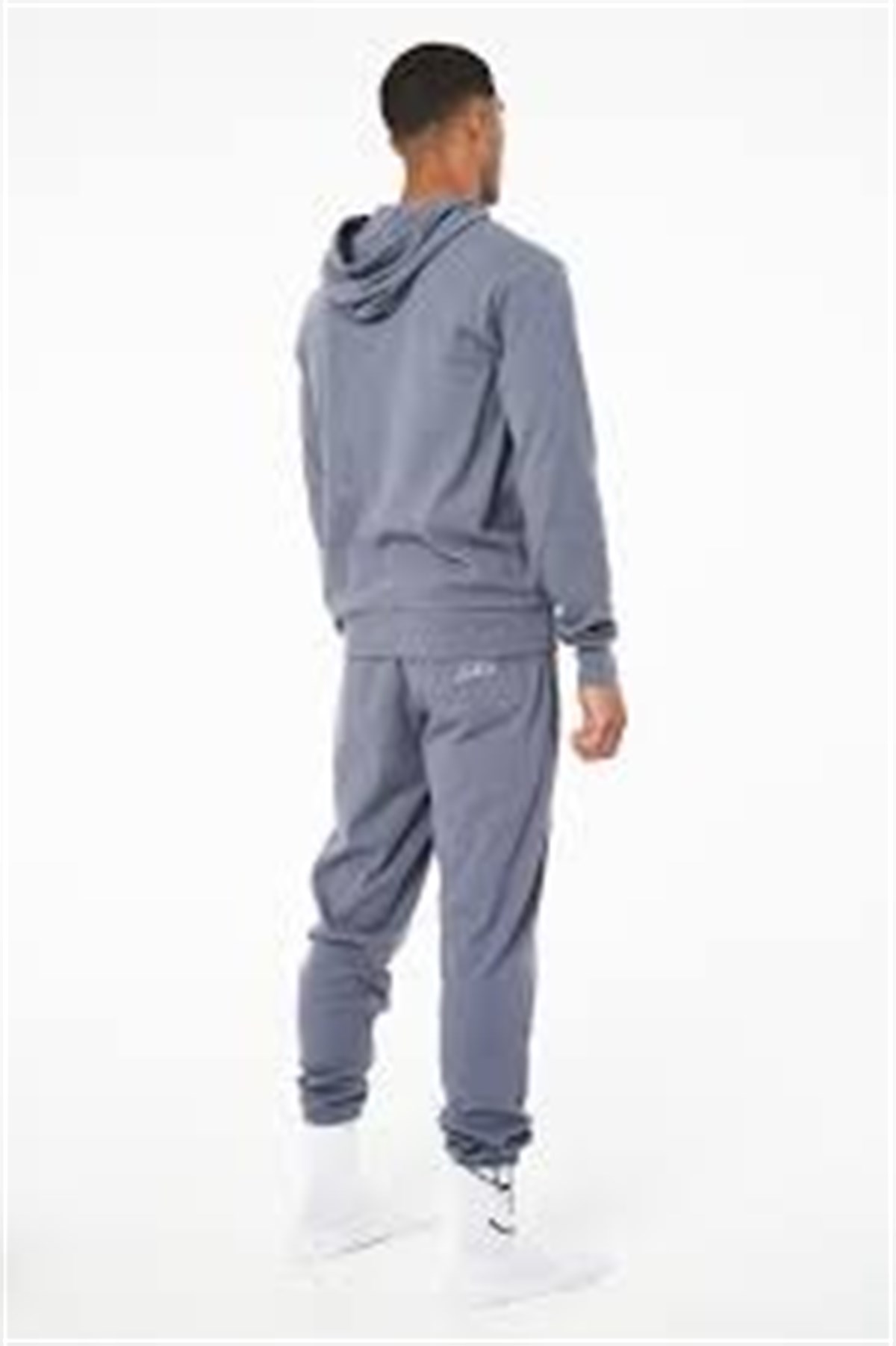 Oversize Fitilli Kapişonlu Sweat-İndigo Mavi