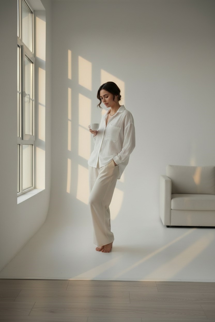 Oversize Muslin Gömlek-Beyaz