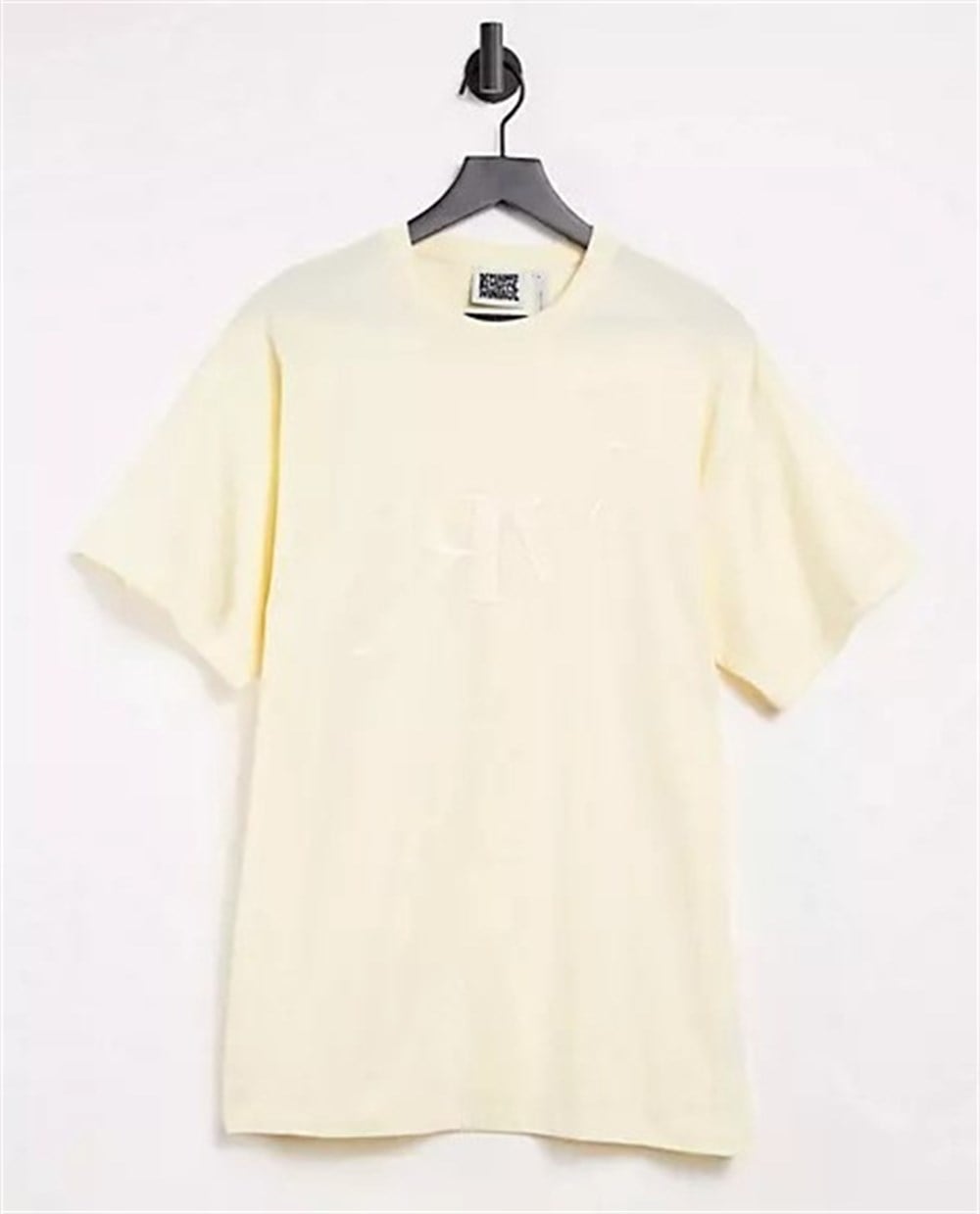 Oversize Nakışlı T shirt-Sarı