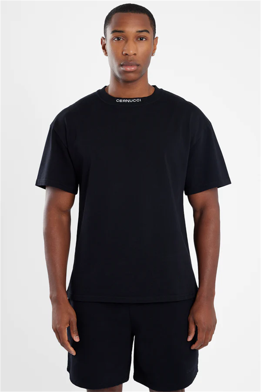 Oversize Neckline T shirt-Siyah
