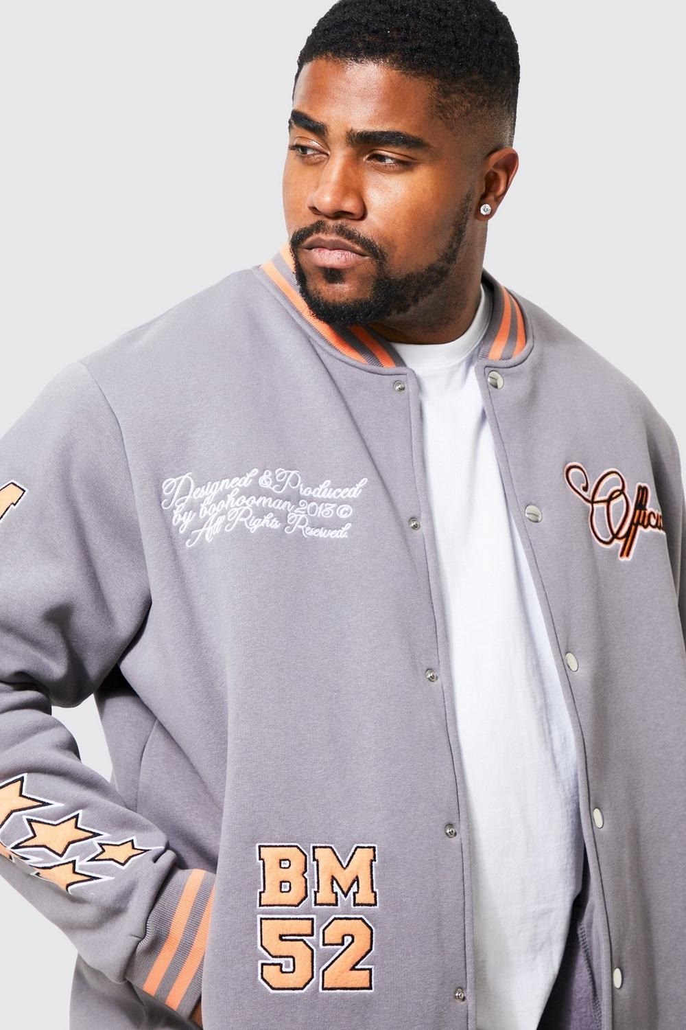 Oversize  Penye Çıtçıtlı  College Bomber Mont Sweat-Antrasit