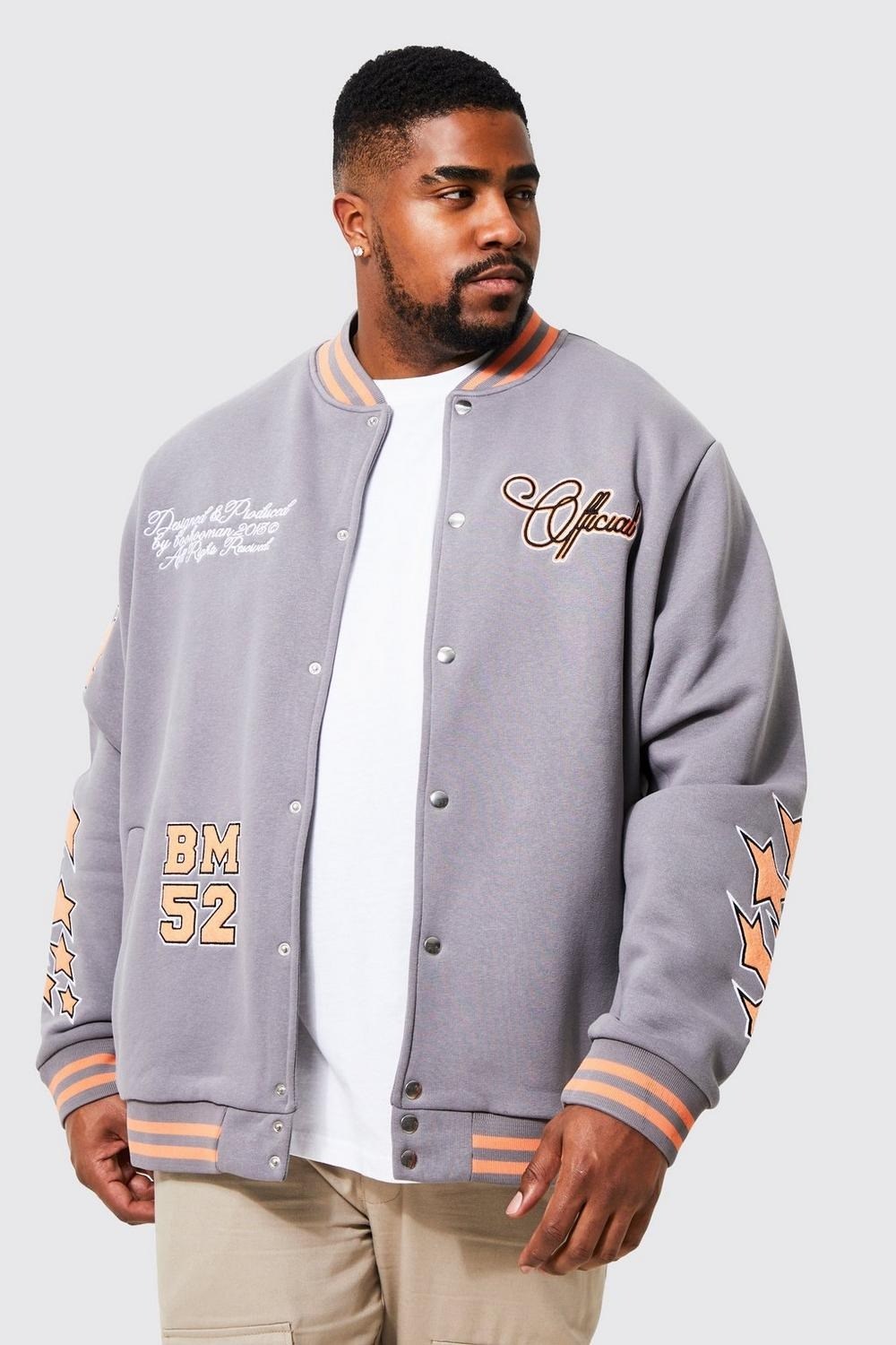 Oversize  Penye Çıtçıtlı  College Bomber Mont Sweat-Antrasit