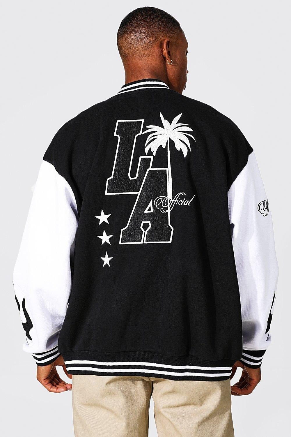 Oversize  Penye Çıtçıtlı  College Bomber Mont Sweat-Siyah