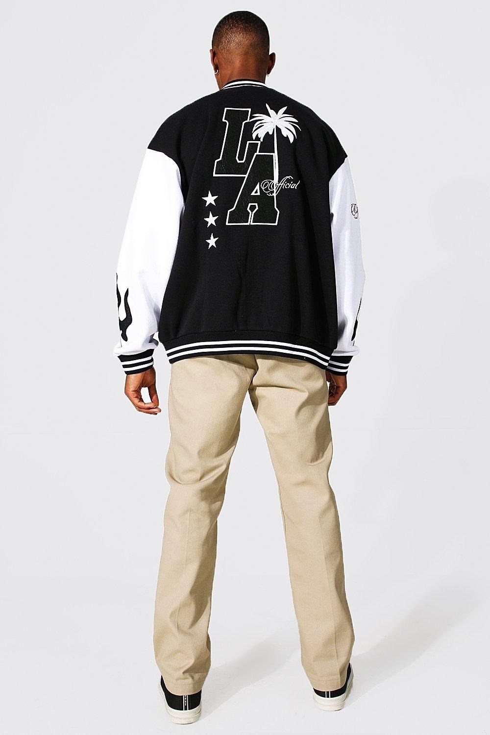 Oversize  Penye Çıtçıtlı  College Bomber Mont Sweat-Siyah