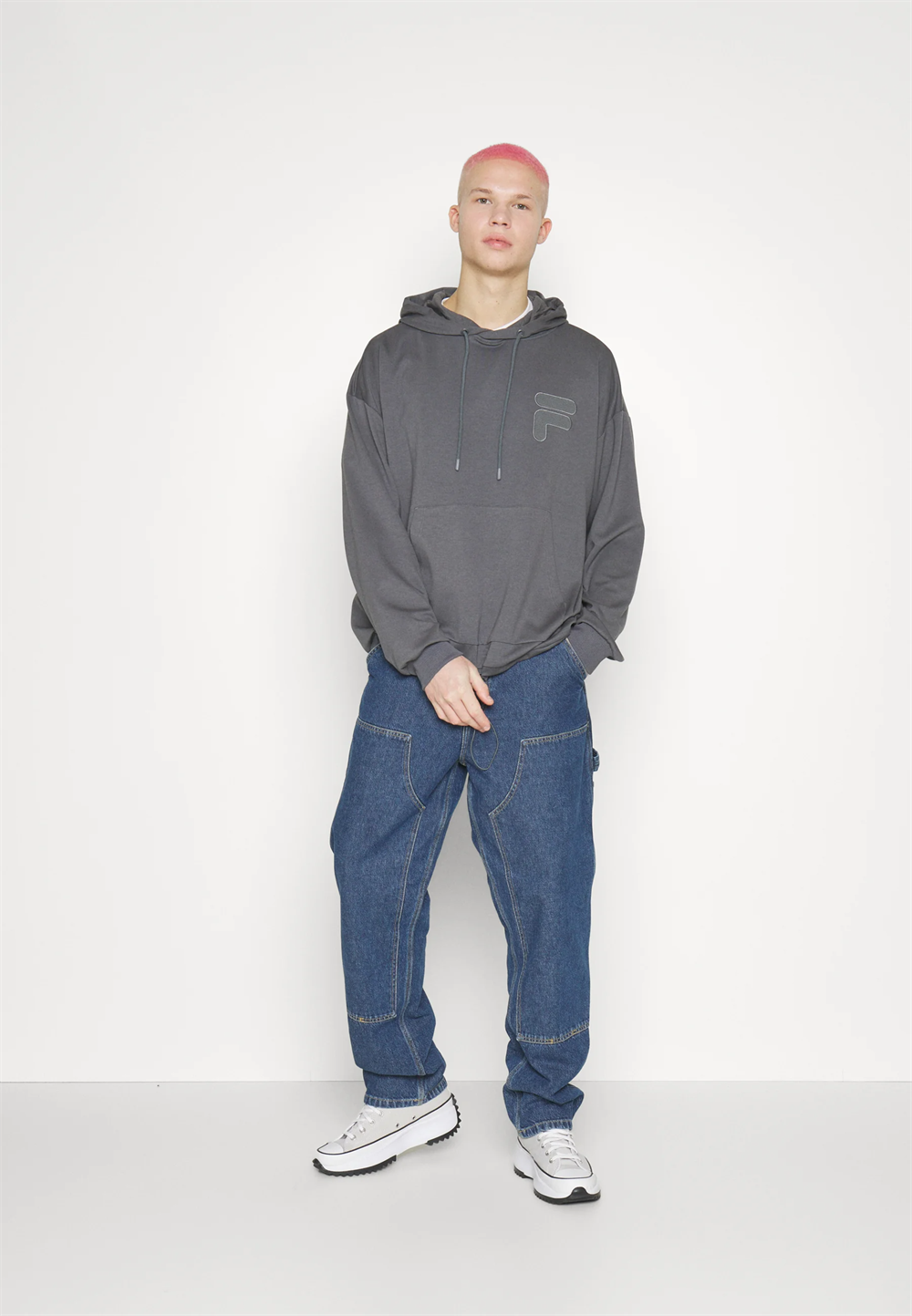 Oversize  Scuba Kapişonlu  Sweat-Antrasit